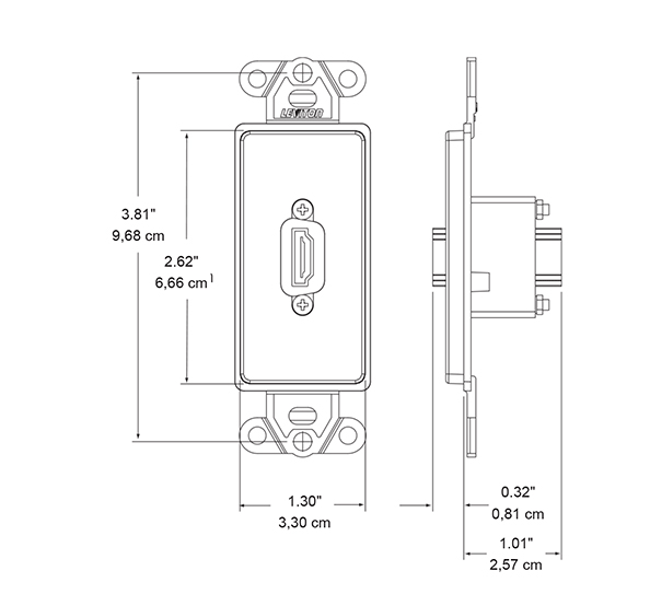 41647 W Decora Insert With Hdmi Feedthrough Quickport Connector In White Leviton Products 4741